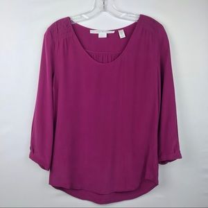 Max Studio | 100% Silk Pink 3/4 Sleeve Blouse Sz S